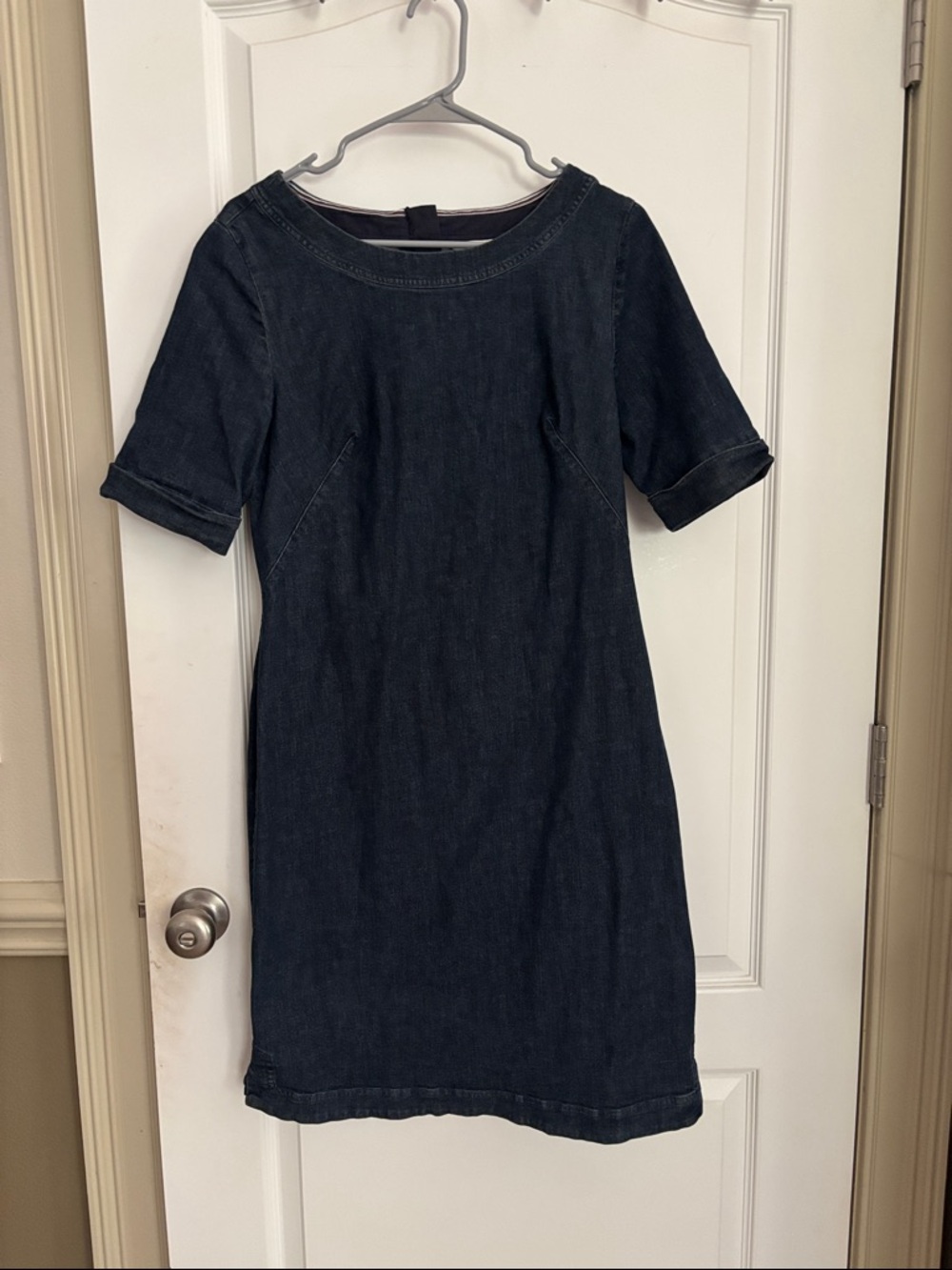 Women's Dark Blue Denim Shift Dress